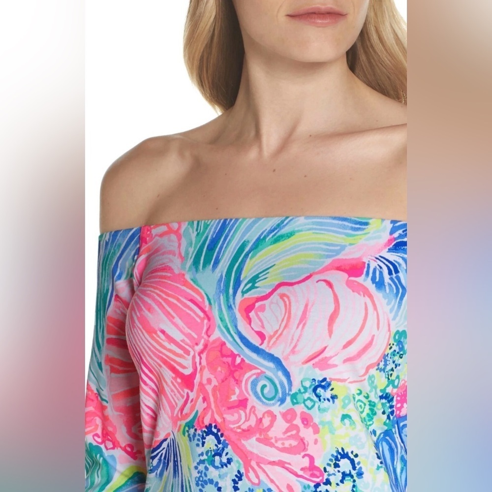 Lilly Pulitzer Off the Shoulder Dress XS – Colorful Print – Like New - Picture 2 of 12